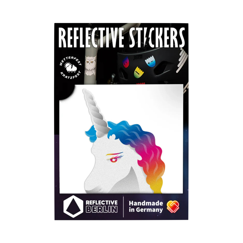 AUTOCOLLANT-STICKER REFLECHISSANT LICORNE ARC EN CIEL (RAINBOW)  -REFLECTIVE BERLIN-