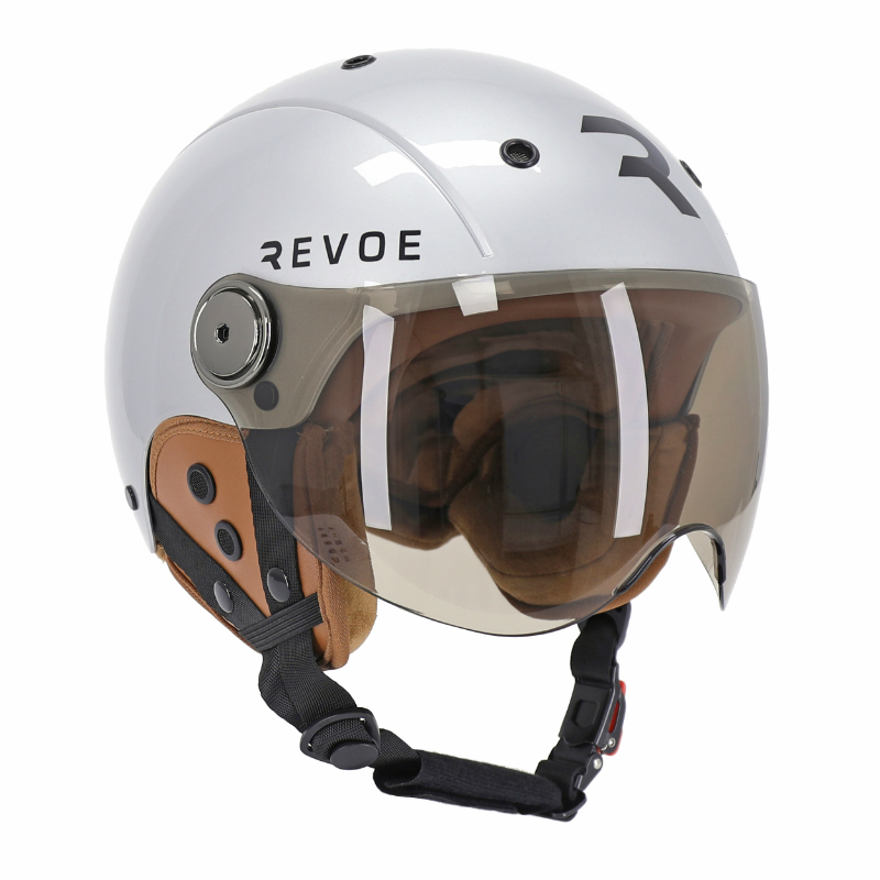 CASQUE VELO ADULTE REVOE PREMIUM URBAIN-CITY GRIS SILVER TAILLE 57-58 VISIERE REGLABLE, PROTECTION OREILLE AMOVIBLE (VENDU EN BOITE) COMPATIBLE EBIKE ET TROTTINETTE - HOMOLOGATION EN1078+A1