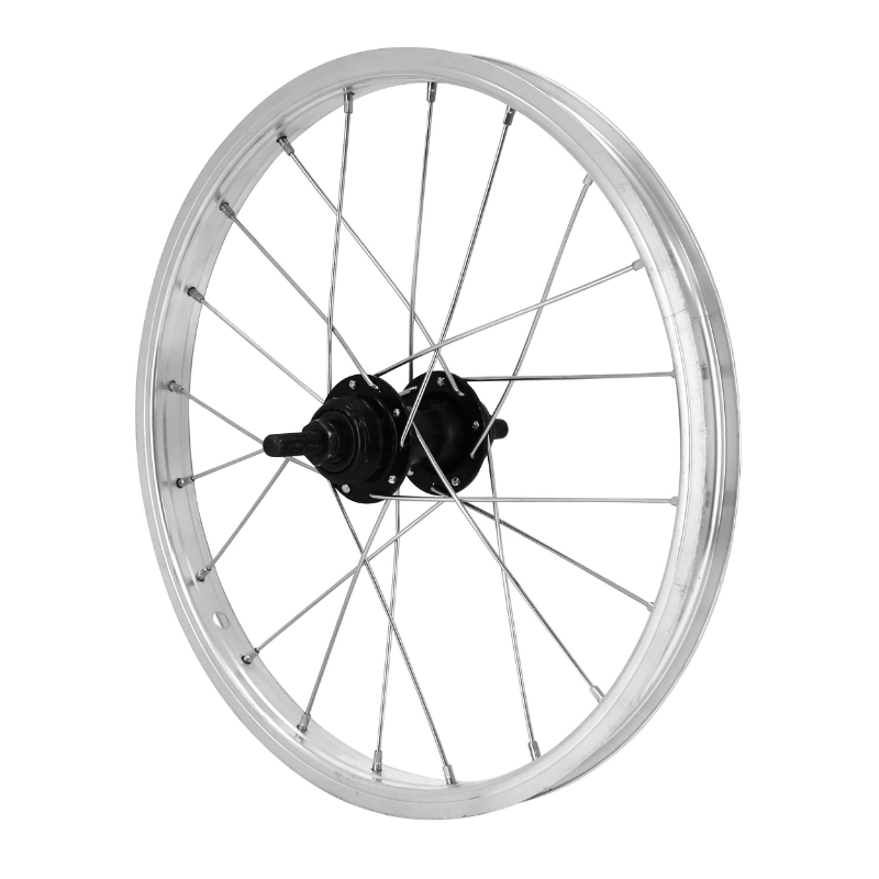 ROUE CITY PATIN 16\" X 1.75 ARRIERE JANTE ALU MOYEU ACIER NOIR 100 MM AXE PLEIN ROUE LIBRE 1V (ETRTO 305X20)