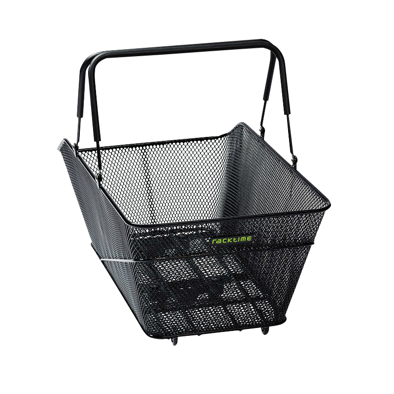 PANIER ARRIERE FIL ACIER RACKTIME BASK IT TRUNK LARGE 28L NOIR AVEC ANSE SUR PORTE BAGAGE (51X31X25,5 CM) - COMPATIBLE SYSTEME RACKTIME SNAPIT (CHARGE MAX 10KG)