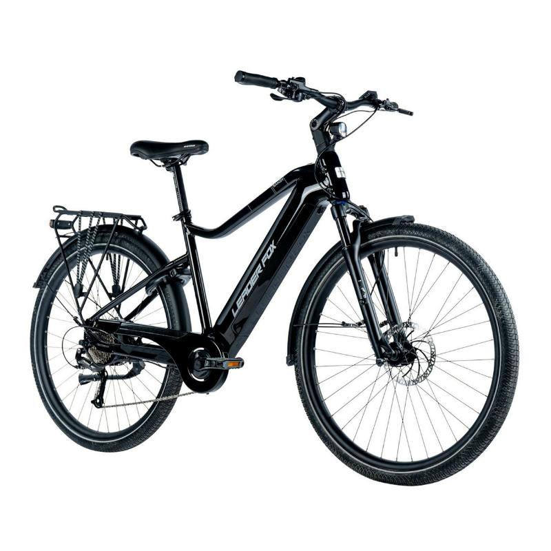 VELO ELECTRIQUE-VAE VTC 29 LEADER FOX SANDY HOMME NOIR BRILLANT 9V MOTEUR ROUE AR BAFANG 36V 45NM BATTERIE 20AH (17,5'' - H45CM - TAILLE M - POUR ADULTE DE 168CM à 178CM)