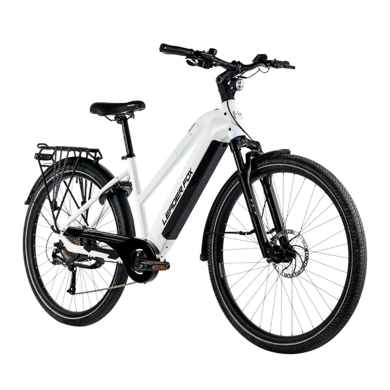 VELO ELECTRIQUE-VAE VTC 29 LEADER FOX SANDY FEMME BLANC BRILLANT 9V MOTEUR ROUE AR BAFANG 36V 45NM BATTERIE 20AH (18'' - H46CM - TAILLE M - POUR ADULTE DE 168CM à 178CM)