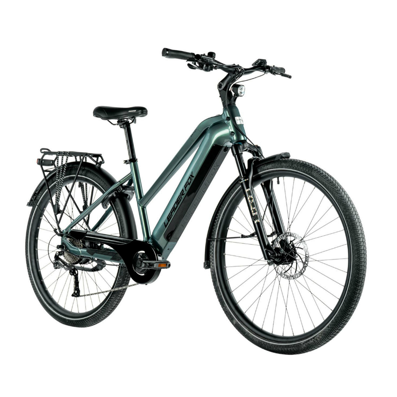 VELO ELECTRIQUE-VAE VTC 29 LEADER FOX SANDY FEMME VERT EMERAUDE BRILLANT 9V MOTEUR ROUE AR BAFANG 36V 45NM BATTERIE 20AH (18'' - H46CM - TAILLE M - POUR ADULTE DE 168CM à 178CM)