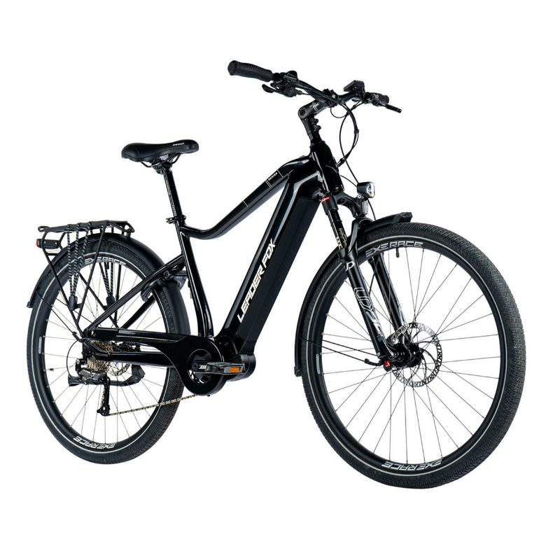 VELO ELECTRIQUE-VAE VTC 29 LEADER FOX DENVER HOMME NOIR BRILLANT 9V MOTEUR CENTRAL BAFANG M300 36V 80NM BATTERIE 20AH (17,5'' - H45CM - TAILLE M - POUR ADULTE DE 168CM à 178CM)