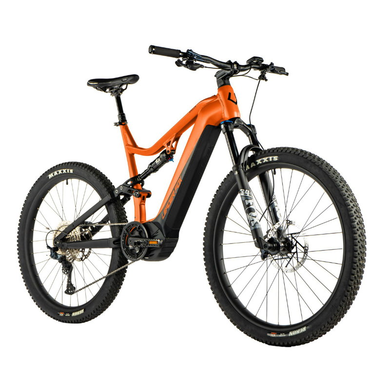 VELO ELECTRIQUE-VAE VTT 29 LEADER FOX ARGUS TOUT SUSPENDU HOMME ORANGE MAT 12V MOTEUR CENTRAL PANASONIC GX ULTIMATE 36V 90NM BATTERIE 20AH (CADRE 21,5''- H55CM - XL - POUR ADULTE DE 185CM à PLUS)