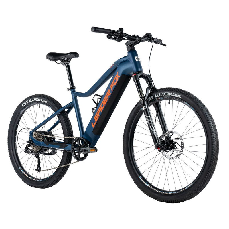 VELO ELECTRIQUE-VAE VTT 27,5 LEADER FOX ARIMO HOMME BLEU MAT 9V MOTEUR ROUE AR BAFANG 36V 45NM BATTERIE 20AH (17,5'' - H45CM - TAILLE M - POUR ADULTE DE 168CM à 178CM)