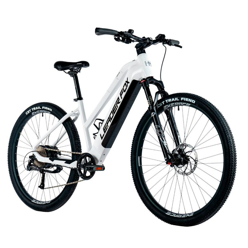 VELO ELECTRIQUE-VAE VTT 29 LEADER FOX ARIMO FEMME BLANC BRILLANT 9V MOTEUR ROUE AR BAFANG 36V 45NM BATTERIE 20AH (16,5'' - H43CM - TAILLE S - POUR ADULTE DE 158CM à 168CM)