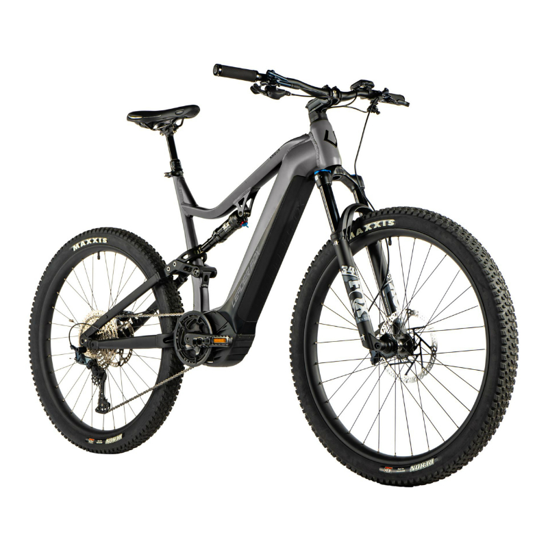 VELO ELECTRIQUE-VAE VTT 29 LEADER FOX ARGUS TOUT SUSPENDU HOMME GRIS MAT 12V MOTEUR CENTRAL PANASONIC GX ULTIMATE 36V 90NM BATTERIE 20AH (CADRE 21,5''- H55CM - XL - POUR ADULTE DE 185CM à PLUS)