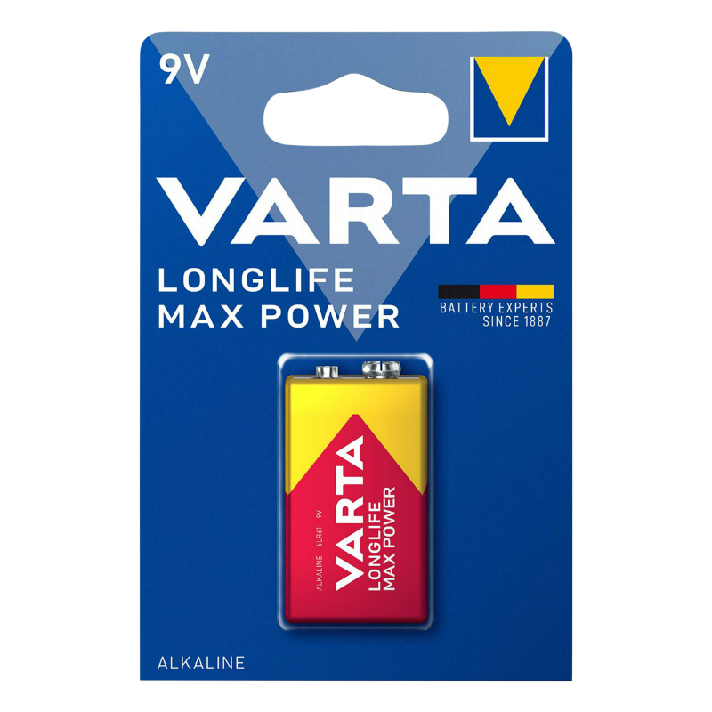 PILE 6LR61  9V  VARTA ALCALINE LONGLIFE MAX POWER (VENDU A L\'UNITE)