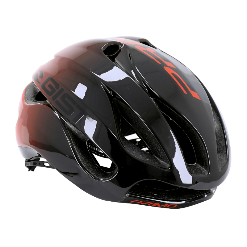 CASQUE VELO ADULTE GIST ROUTE PRIMO RESTYLING NOIR-ROUGE FULL IN-MOLD TAILLE 52-56 REGLAGE MOLETTE 230GRS