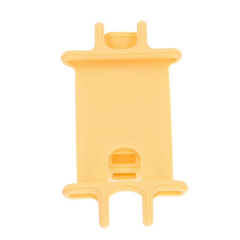 SUPPORT SMARTPHONE-TELEPHONE SILICONE UNIVERSEL JAUNE AVEC FIXATION CLIPS (VENDU A L\'UNITE)