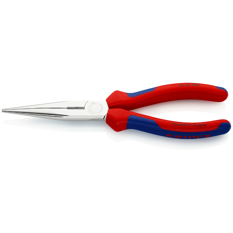 PINCE A BEC FIN DROITE PRO KNIPEX DEMI RONDE 200MM CHROME AVEC POIGNEE ERGONOMIQUE (26 15 200)  -MADE IN GERMANY-