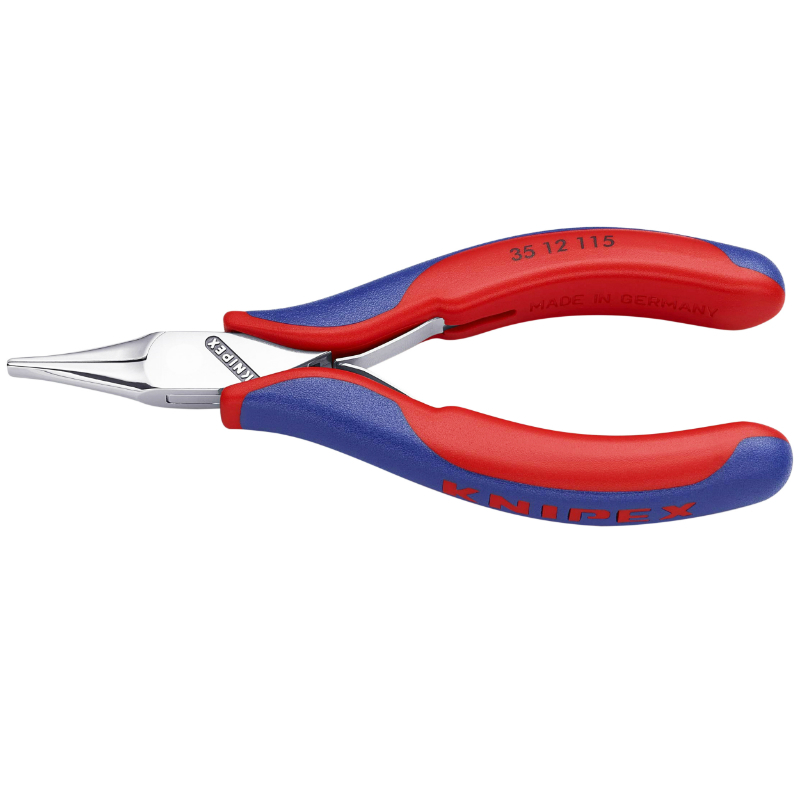 PINCE A BEC PLAT PRO KNIPEX 115MM CHROME AVEC POIGNEE ERGONOMIQUE (IDEAL POUR LES TRAVAUX DE PRECISION) (35 12 115)  -MADE IN GERMANY-