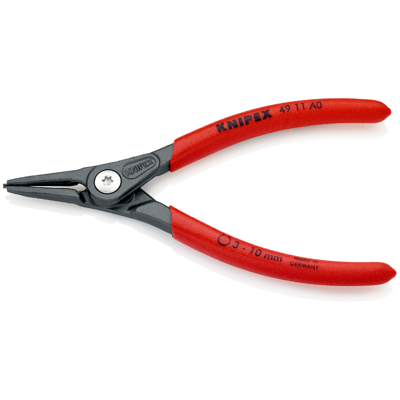 PINCE A CIRCLIPS EXTERIEUR PRO KNIPEX 140MM DIAM CIRCLIPS 3 A 10MM GRIS ANTIROUILLE POINTE 0,9MM (DROITE)  (49 11 A0)  -MADE IN GERMANY-