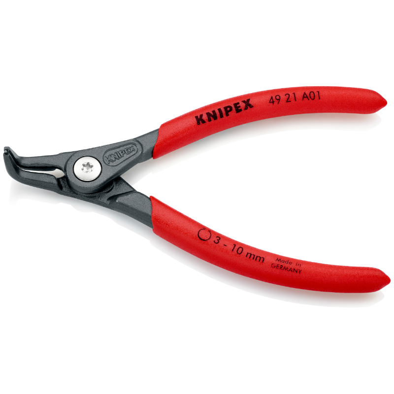 PINCE A CIRCLIPS EXTERIEUR PRO KNIPEX 140MM DIAM CIRCLIPS 3 A 10MM GRIS ANTIROUILLE POINTE 0,9MM (COUDEE)  (49 21 A01)  -MADE IN GERMANY-