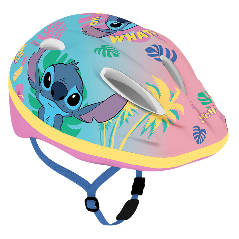 CASQUE VELO ENFANT DISNEY STITCH ROSE AVEC MOLETTE REGLAGE TAILLE 52-56 (VENDU SUR CARTE)