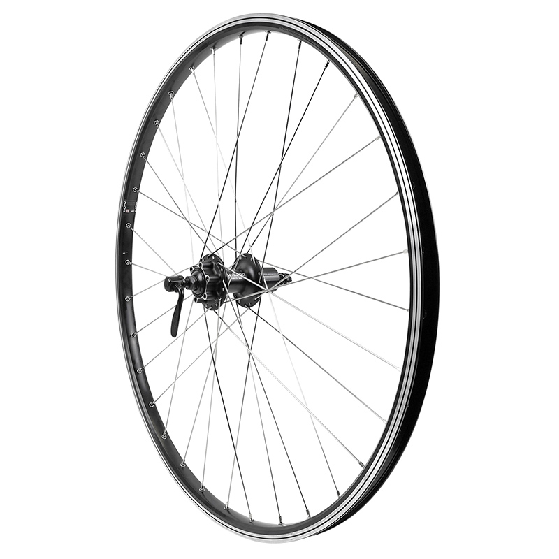 ROUE VTC PATIN - DISQUE BLOCAGE 700 X 35 - 28\" M260 ARRIERE NOIR RENFORCE MOYEU SHIMANO M475 NOIR CASSETTE 11-10-9V 6 TROUS JANTE 19C 32 RAYONS INOX - POIDS MAX 130KGS