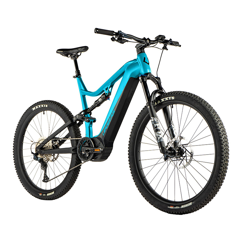 VELO ELECTRIQUE-VAE VTT 29 LEADER FOX ARGUS TOUT SUSPENDU HOMME BLEU MAT 12V MOTEUR CENTRAL PANASONIC GX ULTIMATE 36V 90NM BATTERIE 20AH (CADRE 19,5" - H50CM - L - ADULTE DE 178CM à 185CM)