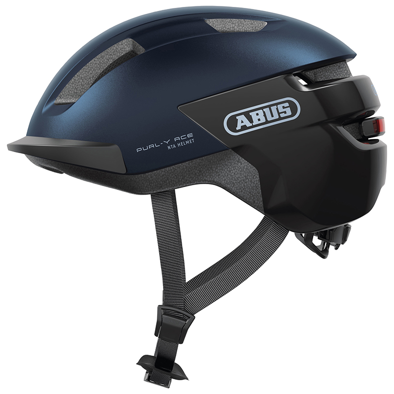 CASQUE VELO ADULTE ABUS URBAIN PURL-Y ACE BLEU NUIT ECLAIRAGE INTEGRE TAILLE   S (51-55CM) REGLAGE MOLETTE (COMPATIBLE S-PEDELEC)