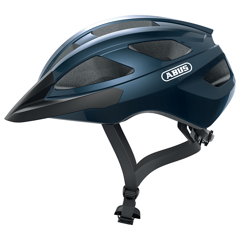 CASQUE VELO ADULTE ABUS ROUTE MACATOR BLEU NUIT TAILLE  M (52-58CM) REGLAGE MOLETTE