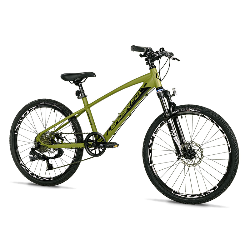 VELO MUSCULAIRE VTT 24 LEADER FOX CAPITAN 2025 GARCON VERT KAKI MAT 8V (TAILLE ENFANT 135 à 145 CM)