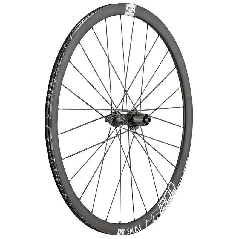 ROUE ROUTE DISQUE 700 DT SWISS HE1800-32 ARRIERE ENDURANCE CENTERLOCK AXE TRAVERSANT 142MM CASSETTE SHIMANO-SRAM 11-10V NOIR PNEU 25-32MM (HAUTEUR JANTE 32MM)