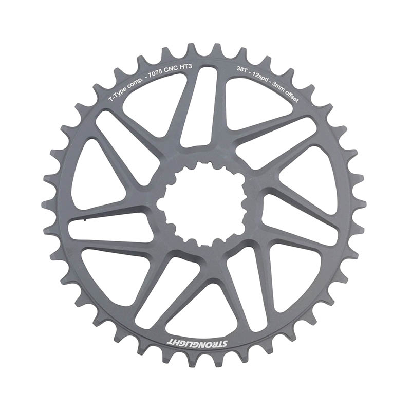 PLATEAU VTT DIRECT MOUNT POUR SRAM X01-XX1 STRONGLIGHT MONO ALU NOIR 38DTS - EPAISSEUR 3MM 12V. PLATEAU VTT DIRECT MOUNT POUR SRAM X01-XX1 STRONGLIGHT MONO ALU NOIR 38DTS - EPAISSEUR 3MM 12V.