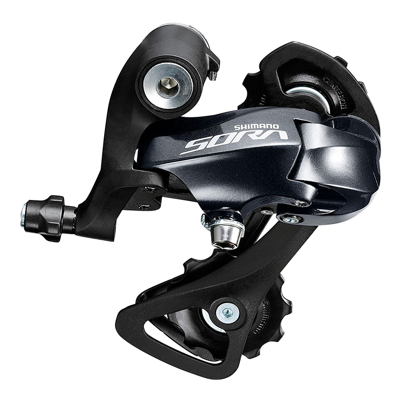 DERAILLEUR ROUTE ARRIERE SHIMANO  9V. SORA 3000 GRANDE CHAPE NOIR (MONTAGE ATELIER)