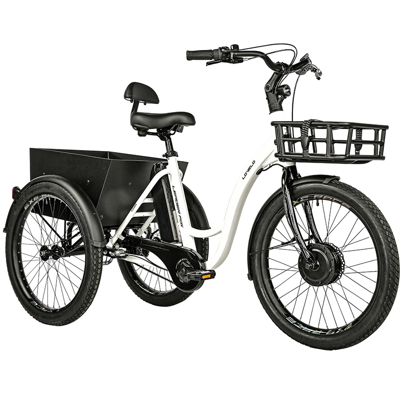 TRICYCLE ELECTRIQUE-VAE CITY LEADER FOX 24" LOVELO 2025 MIXTE BLANC BRILLANT 3V SHIMANO NEXUS MOTEUR ROUE AV BAFANG 36V 45NM BATTERIE 16,7AH (AVEC DIFFERENTIEL) TRICYCLE ELECTRIQUE-VAE CITY LEADER FOX 24" LOVELO 2025 MIXTE BLANC BRILLANT 3V SHIMANO NEXUS MOTEUR ROUE AV BAFANG 36V 45NM BATTERIE 16,7AH (AVEC DIFFERENTIEL)