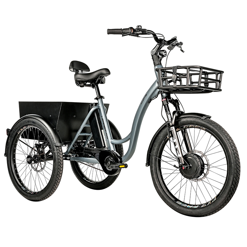TRICYCLE ELECTRIQUE-VAE CITY LEADER FOX 24" CURTIS 2025 MIXTE GRIS MAT 8V SHIMANO NEXUS MOTEUR ROUE AV BAFANG 36V 45NM BATTERIE 16,7AH (LARGEUR HORS TOUT 75CM) TRICYCLE ELECTRIQUE-VAE CITY LEADER FOX 24" CURTIS 2025 MIXTE GRIS MAT 8V SHIMANO NEXUS MOTEUR ROUE AV BAFANG 36V 45NM BATTERIE 16,7AH (LARGEUR HORS TOUT 75CM)