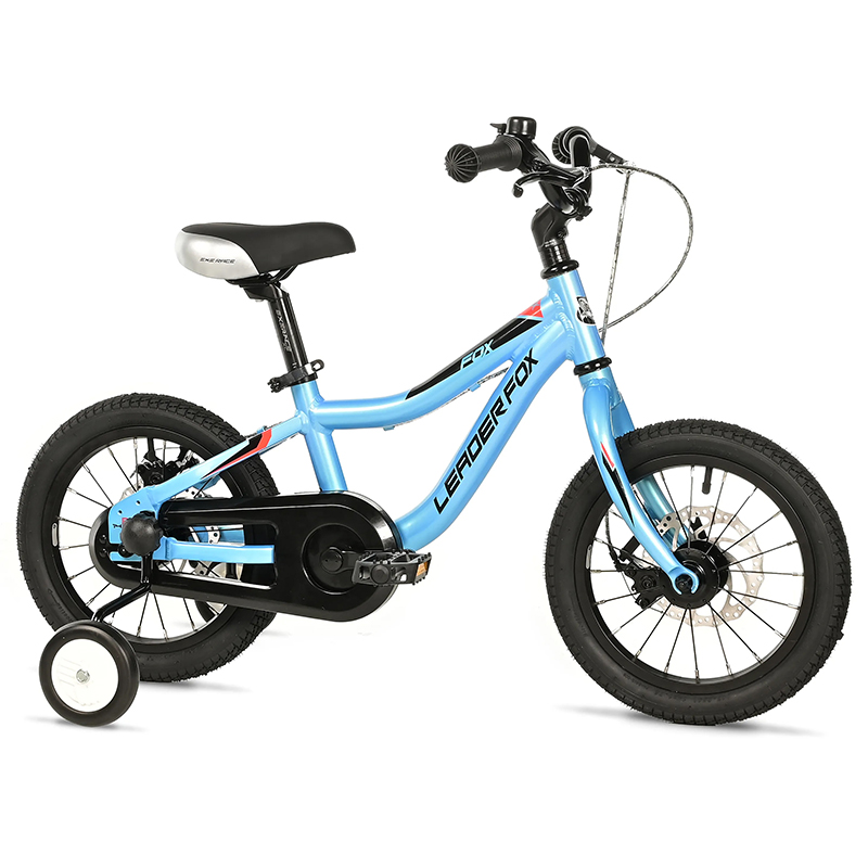 VELO MUSCULAIRE ENFANT 14 POUCES LEADER FOX FOX 2025 BLEU CLAIR MONOVITESSE CADRE ALU (TAILLE ENFANT JUSQU'A 105CM)