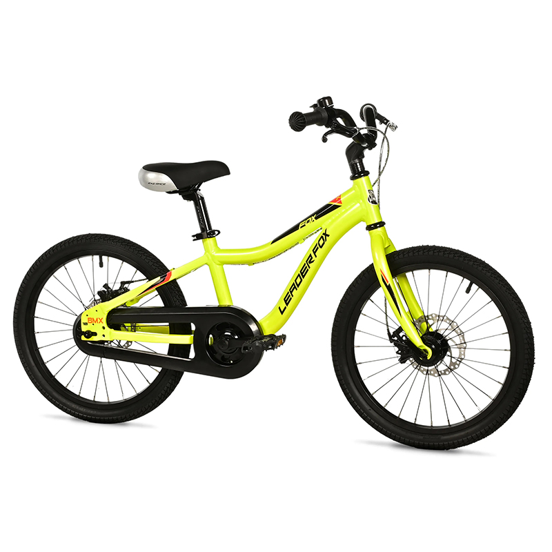 VELO MUSCULAIRE ENFANT 18 POUCES LEADER FOX FOX 2025 JAUNE MONOVITESSE CADRE ALU (TAILLE ENFANT 115 à 125 CM)