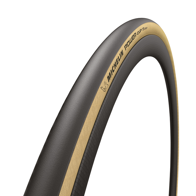 PNEU ROUTE 700 X 30 MICHELIN POWER CUP CLASSIC NOIR FLANC BEIGE TUBELESS READY TS (30-622)