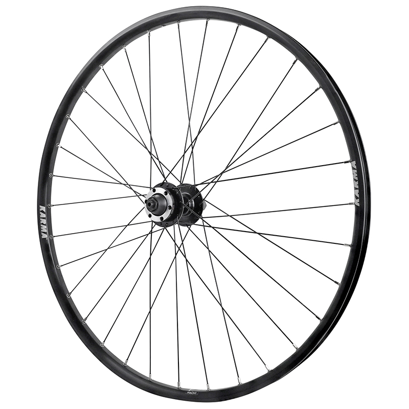 ROUE VTT DISQUE BLOCAGE 27.5" KARMA ARRIERE NOIR MOYEU VELOX DISQUE 6 TROUS ROUE LIBRE TYPE SHIMANO 7-6-5V COMPATIBLE VAE JANTE 21C 32 RAYONS -MAX LOAD 150KGS-