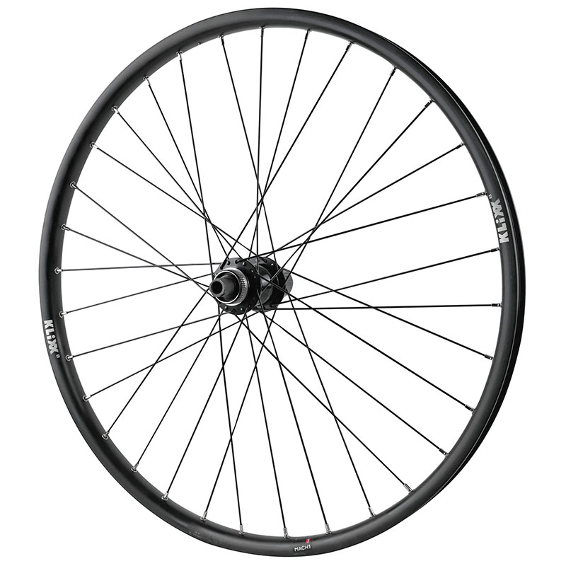 ROUE VTT DISQUE 26" KLIXX TUBELESS READY ARRIERE NOIR MOYEU SHIMANO TC500 CASSETTE 11-10-9V CENTERLOCK AXE TRAVERSANT 12-142 - JANTE 23C 32 RAYONS  ALL MOUNTAIN