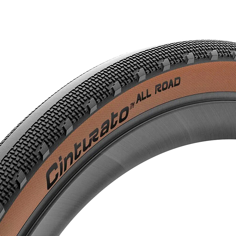 PNEU GRAVEL 700 X 45 PIRELLI CINTURATO ALL ROAD CLASSIC TANWALL NOIR FLANC MARRON TUBELESS READY TS (45-622)