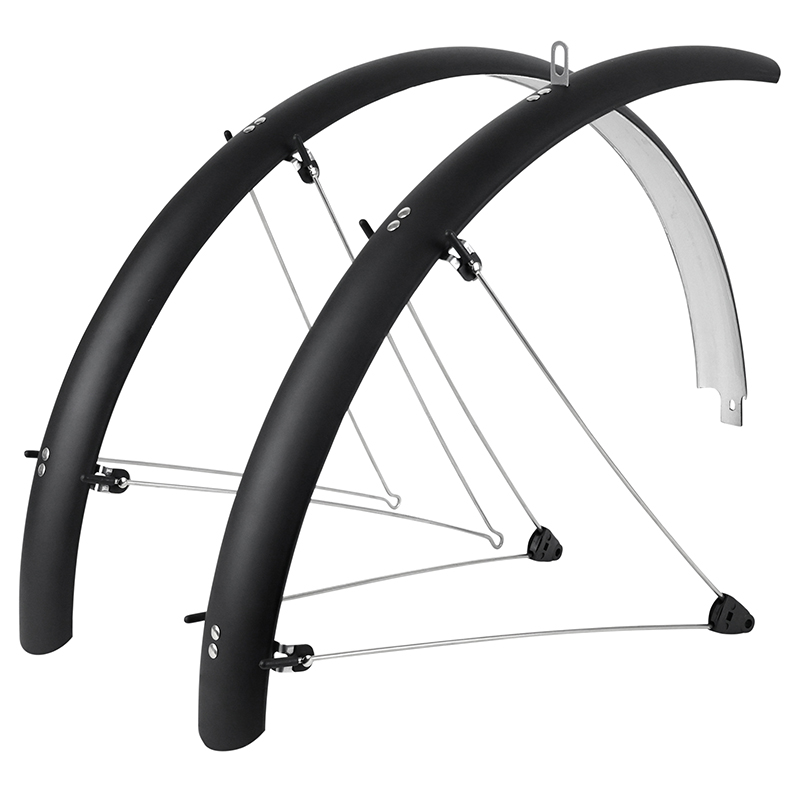 GARDE BOUE VTT TRINGLES 26" STRONGLIGHT TOUR 54MM NOIR MAT (PAIRE) AVEC FIXATION CLASSIC TRINGLES INOX