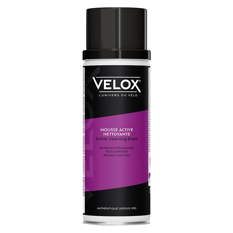 NETTOYANT - DEGRAISSANT VELO VELOX TOUS SUPPORTS MOUSSE ACTIVE NETTOYANTE (AEROSOL 500ML)