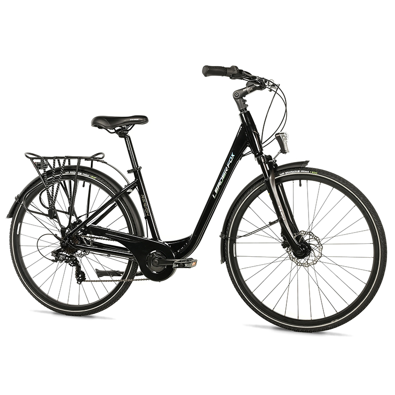 VELO MUSCULAIRE CITY BIKE 28 LEADER FOX REGION 2025 FEMME NOIR 7V CADRE ALU 19 POUCES (TAILLE ADULTE 175 à 183 CM)