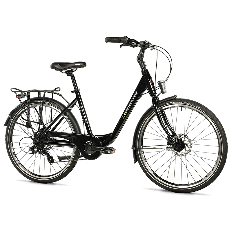 VELO MUSCULAIRE CITY BIKE 26 LEADER FOX DOMESTA 2025 FEMME NOIR 7V CADRE ALU 19 POUCES (TAILLE ADULTE 175 à 183 CM)