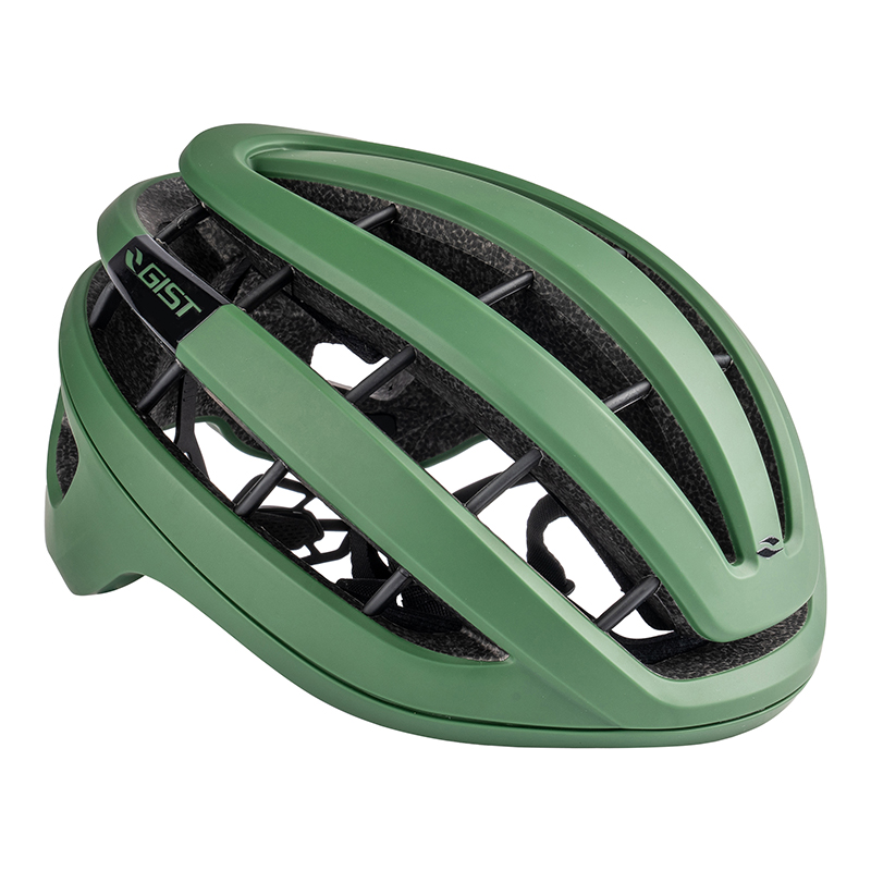 CASQUE VELO ADULTE GIST ROUTE RAPIDO VERT MAT TAILLE 52-58 REGLAGE MOLETTE 255GRS