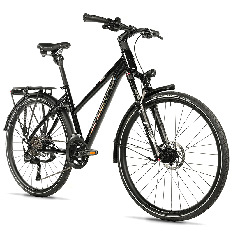 VELO MUSCULAIRE VTC 28 LEADER FOX ESPIRIT 2025 FEMME NOIR 9V CADRE ALU 20 POUCES (TAILLE ADULTE 178 à 185 CM)