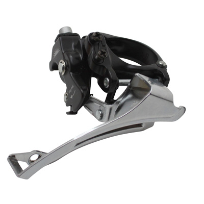 DERAILLEUR VTT AVANT SUNRACE M50 A COLLIER BAS 34,9 POUR 42X32X22 TIRAGE HAUT-BAS (AVEC COLLIER ADAPTATEUR 31.8 ET 28.6)