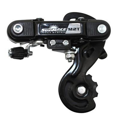 DERAILLEUR ROUTE ARRIERE SUNRACE  6-7V. CHAPE COURTE A VIS (COMPATIBLE SHIMANO)