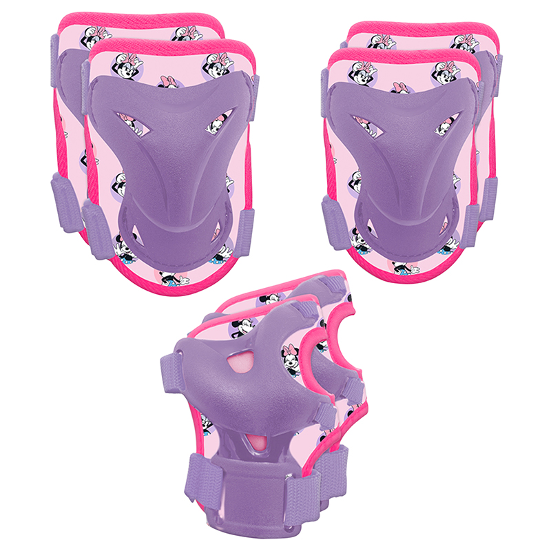 PROTECTION GENOUILLERES - COUDIERES ET POIGNETS DISNEY MINNIE VIOLET-ROSE (KIT 6 PIECES) POUR VELO - ROLLER - SKATE PROTECTION GENOUILLERES - COUDIERES ET POIGNETS DISNEY MINNIE VIOLET-ROSE (KIT 6 PIECES) POUR VELO - ROLLER - SKATE