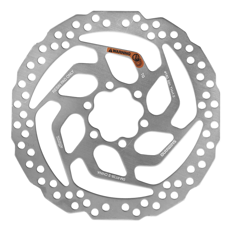 DISQUE DE FREIN ROUTE - VTT 6 TROUS SHIMANO RT26 160MM ARGENT (MONTAGE ATELIER) DISQUE DE FREIN ROUTE - VTT 6 TROUS SHIMANO RT26 160MM ARGENT (MONTAGE ATELIER)