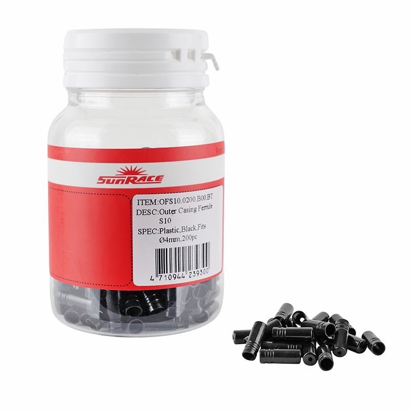 EMBOUT DE GAINE 4 MM - LONG 16 MM PLASTIQUE (BOITE DE 200)  -SUNRACE-