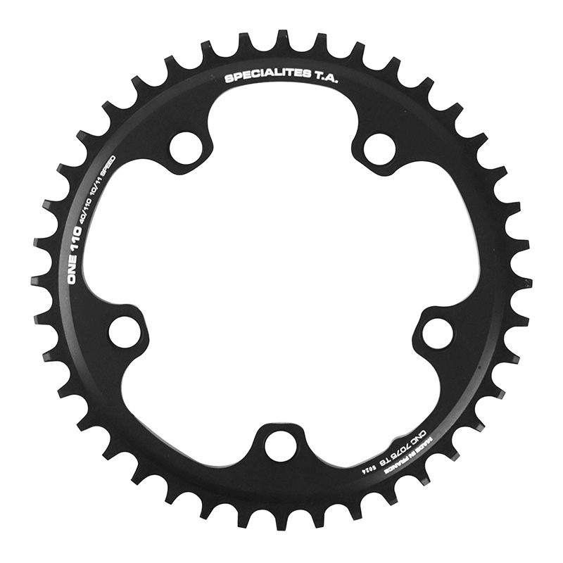 PLATEAU GRAVEL 5BRA D.110 POUR SHIMANO GRX MONO TA 110 ONE 40DTS COMPATIBLE SHIMANO-SRAM NOIR 10-11-(12V SRAM) PLATEAU GRAVEL 5BRA D.110 POUR SHIMANO GRX MONO TA 110 ONE 40DTS COMPATIBLE SHIMANO-SRAM NOIR 10-11-(12V SRAM)