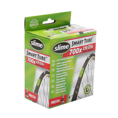 CHAMBRE A AIR VELO 700 X 19-25 SLIME VALVE PRESTA OBUS DEMONTABLE AVEC LIQUIDE ANTI-CREVAISON