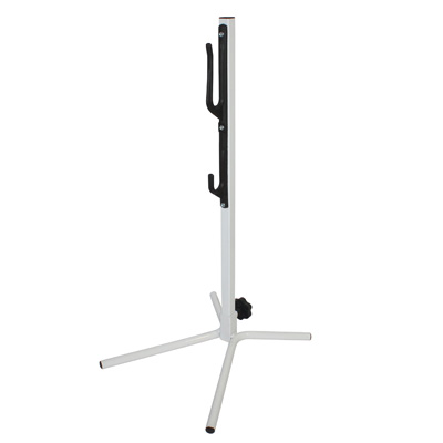 PRESENTOIR-SUPPORT 1 VELO PIED DEMONTABLE FIXATION SUR BASE ARRIERE BLANC LOBY